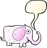 caricatura, elefante bebé, con, burbuja del discurso vector