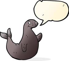 cartoon seal with speech bubble vector