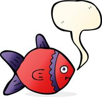 cartoon fish with speech bubble vector