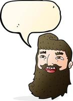 cartoon man with beard laughing with speech bubble vector