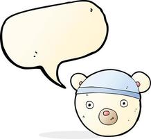 cartoon polar bear face with speech bubble vector