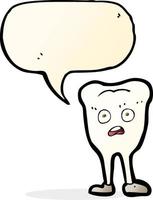 cartoon yellowing  tooth with speech bubble vector