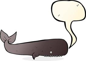 cartoon whale with speech bubble vector