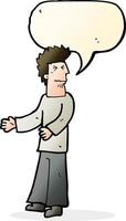 cartoon disgusted man with speech bubble vector