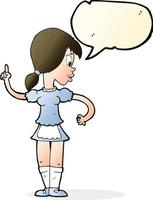 cartoon waitress calling order with speech bubble vector