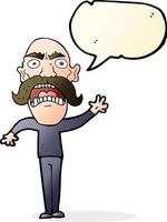 cartoon angry old man with speech bubble vector