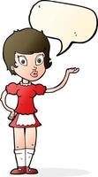 cartoon waitress with speech bubble vector