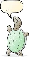 cartoon happy turtle with speech bubble vector