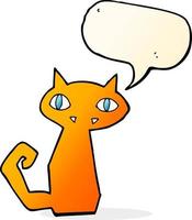 cartoon cat with speech bubble vector