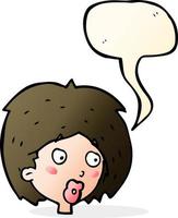 cartoon woman looking with speech bubble vector