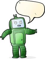 cartoon funny robot with speech bubble vector