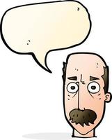 cartoon man with mustache with speech bubble vector