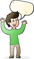 cartoon happy man with speech bubble vector