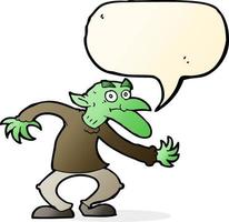 cartoon goblin with speech bubble vector