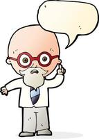 cartoon professor with speech bubble vector