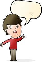 cartoon man asking question with speech bubble vector