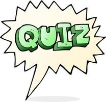 cartoon quiz sign with speech bubble vector