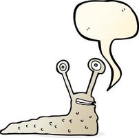 cartoon slug with speech bubble vector