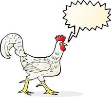 gallo de dibujos animados con burbujas de discurso vector