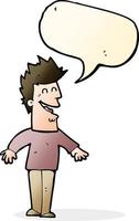 cartoon happy man with speech bubble vector