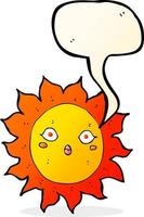 cartoon sun with speech bubble vector