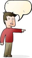 cartoon pointing man with speech bubble vector