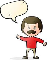 cartoon dad waving with speech bubble vector