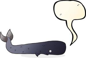 cartoon whale with speech bubble vector