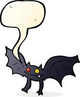 murciélago vampiro de dibujos animados con burbujas de discurso vector