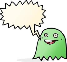 cartoon ghost with speech bubble vector