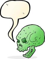 cartoon spooky skull with speech bubble vector