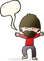 cartoon happy man with beard with speech bubble vector