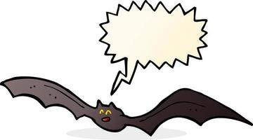 cartoon bat with speech bubble vector