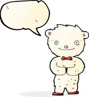 cartoon little polar bear with speech bubble vector