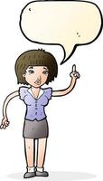 cartoon woman with idea with speech bubble vector