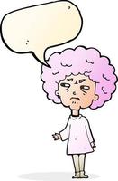 cartoon old lady with speech bubble vector
