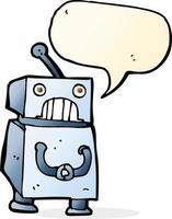 robot de dibujos animados con burbujas de discurso vector