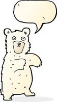 oso polar de dibujos animados con burbujas de discurso vector