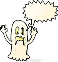 fantasma espeluznante de dibujos animados con burbujas de discurso vector