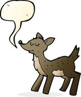 cute cartoon deer with speech bubble vector