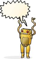 cartoon funny robot with speech bubble vector