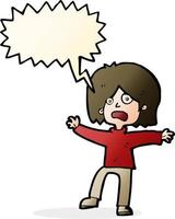 cartoon unhappy person with speech bubble vector