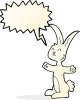 cartoon rabbit with speech bubble vector