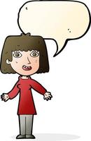 cartoon happy woman with speech bubble vector