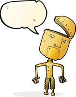 cartoon funny robot with speech bubble vector