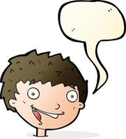 cartoon laughing boy with speech bubble vector