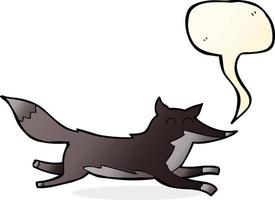 cartoon running wolf with speech bubble vector