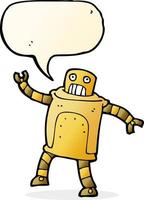 cartoon robot with speech bubble vector