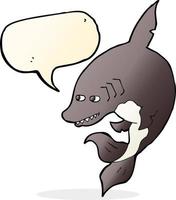 funny cartoon shark with speech bubble vector