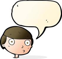 cartoon boy staring with speech bubble vector